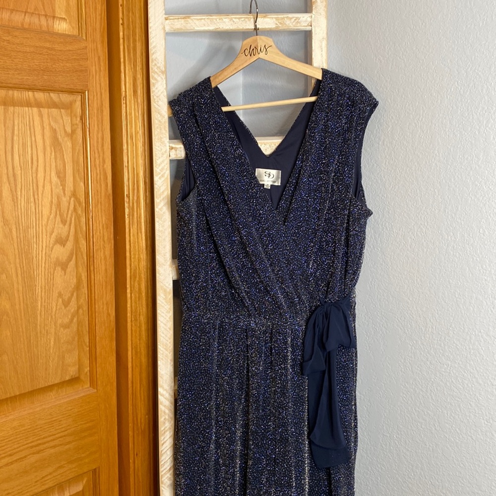SD Collection blue glitter detail sleeveless pants jumper size 16